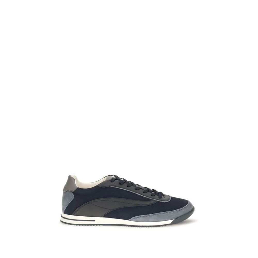 Brunello Cucinelli Blue Suede Leather Low Top Men's Sneakers